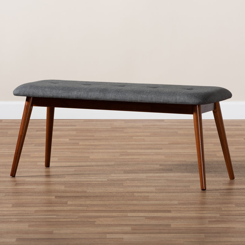 Chanlee Polyester Upholstered Bench, Dark Gray