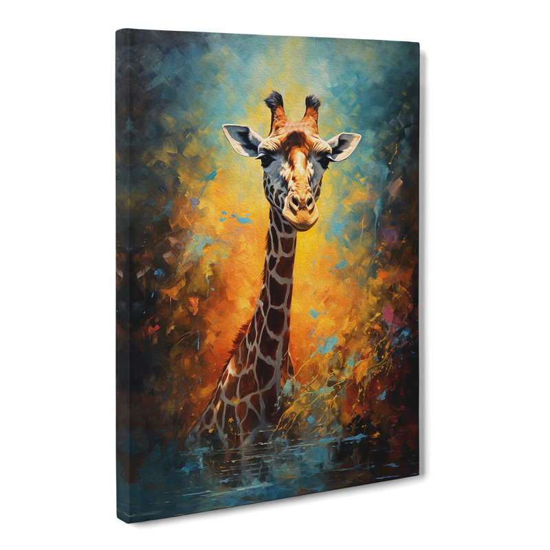 Giraffe Impressionism - No Frame Print, 50cm H x 35cm W x 3cm D