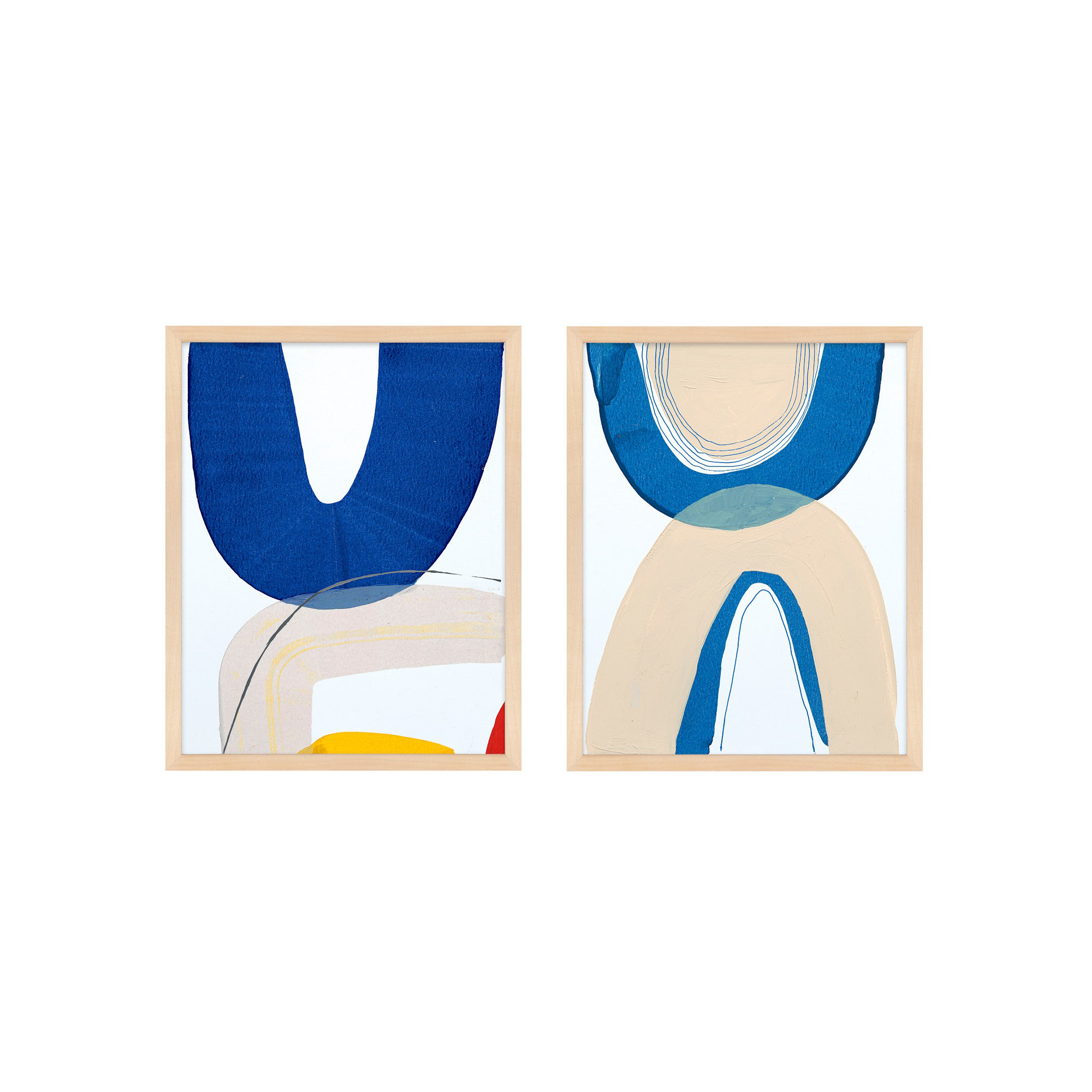 Unity Set Of 2 by Andrea Stokes, Brown Framed, 30" H x 48" W x 1.25" D