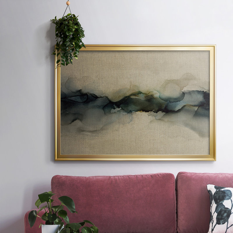 " Ocean Streams ", Gold Closed Corner Framed Canvas, 18" H x 26" W x 1.5" D