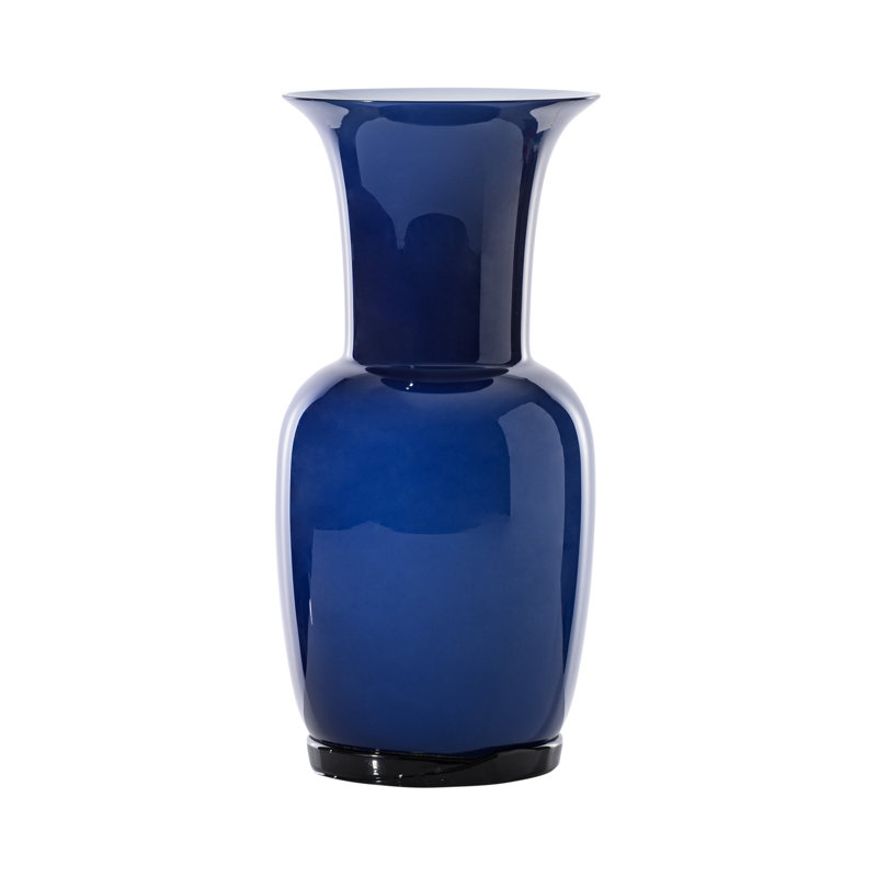 Venini Opalino Vase, 14.17" H x 6.69" W x 6.69" D, Straw Yellow