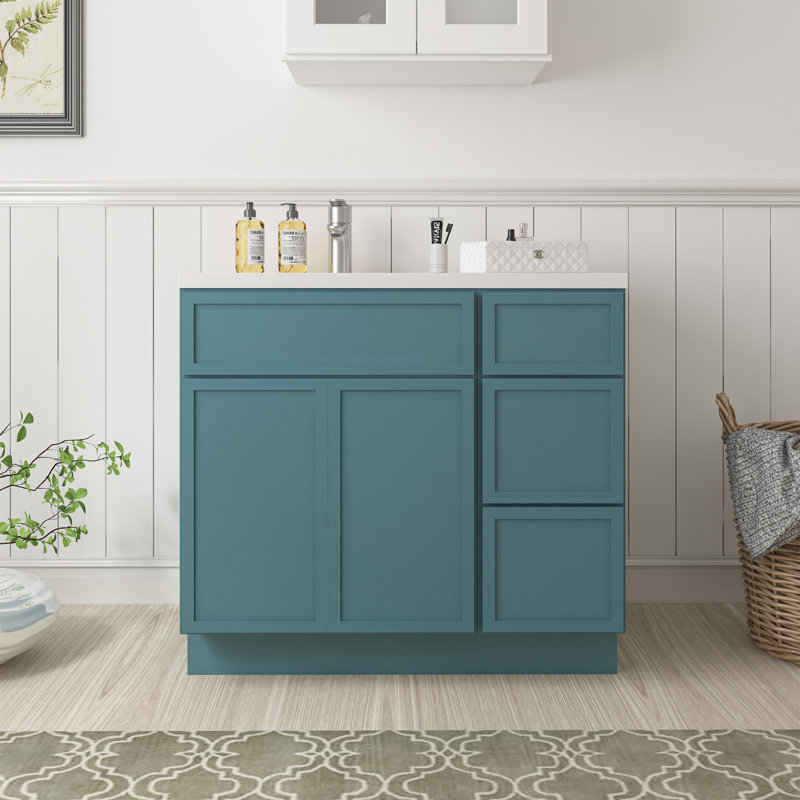 Base de meuble-lavabo simple 36 po seulement, Sarcelle