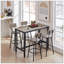 Ensemble de table de bar avec 4 tabourets de bar en polyuréthane avec dossier, l 47,24 po x l 23,62 po x H 35,43 po-1216704822-1216704821-1223983159