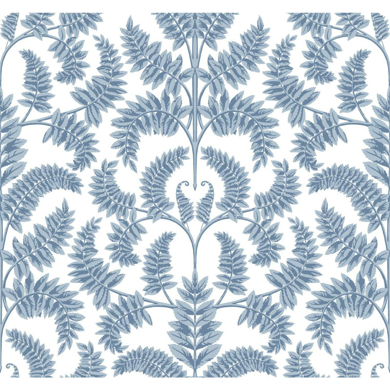 Royal Fern Damask Wallpaper, Blue