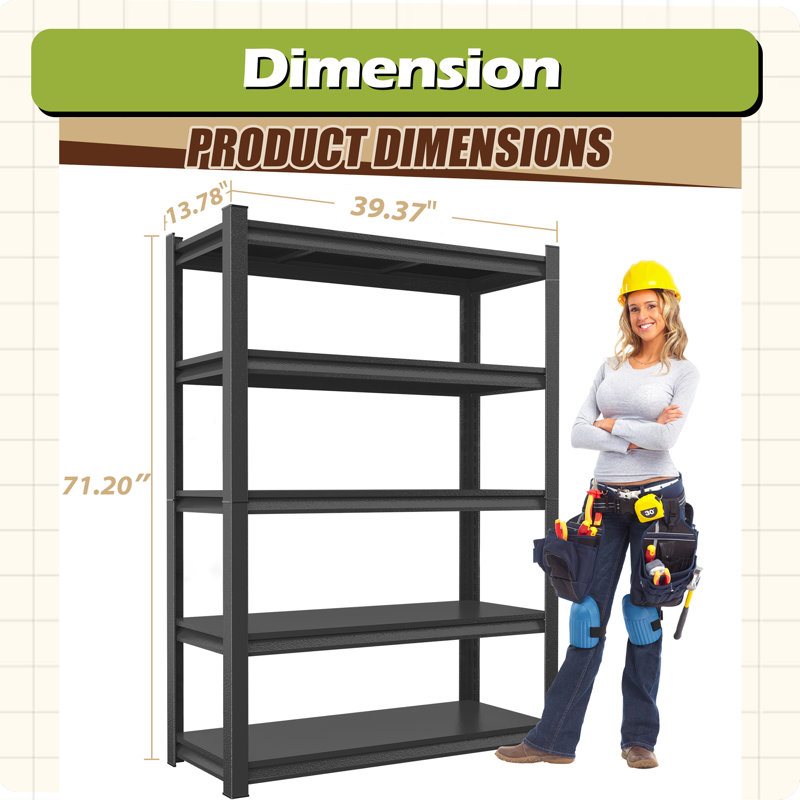 5-Tier Metal Storage Shelving