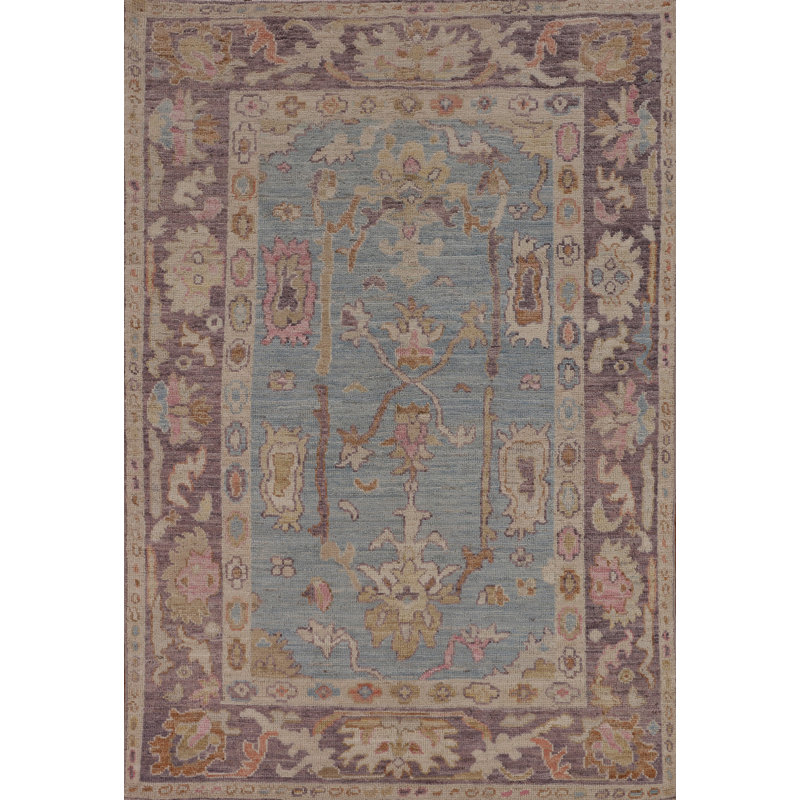 Tapis bleu clair Oushak