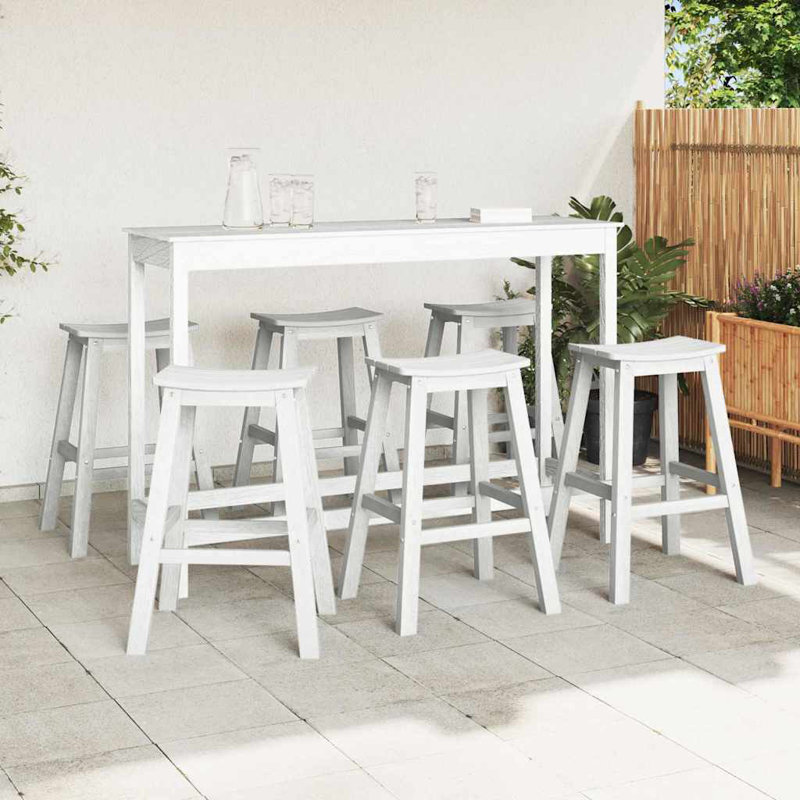 Vidaxl Garden Bar Set 6 Pcs HDPE, White