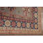 Tapis gris / rouge / brun en laine noué à la main de conception unique 6 pi 7 po x 9 pi 10 po New Age