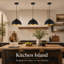  Ensemble de luminaire suspendu en forme de dôme noir et doré 11,8 pouces pour îlot de cuisine-745682899-741243434-741238542