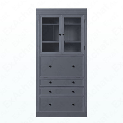 Armoire de rangement autoportante avec prise de courant 78 po pour salle à manger / salon 78 po