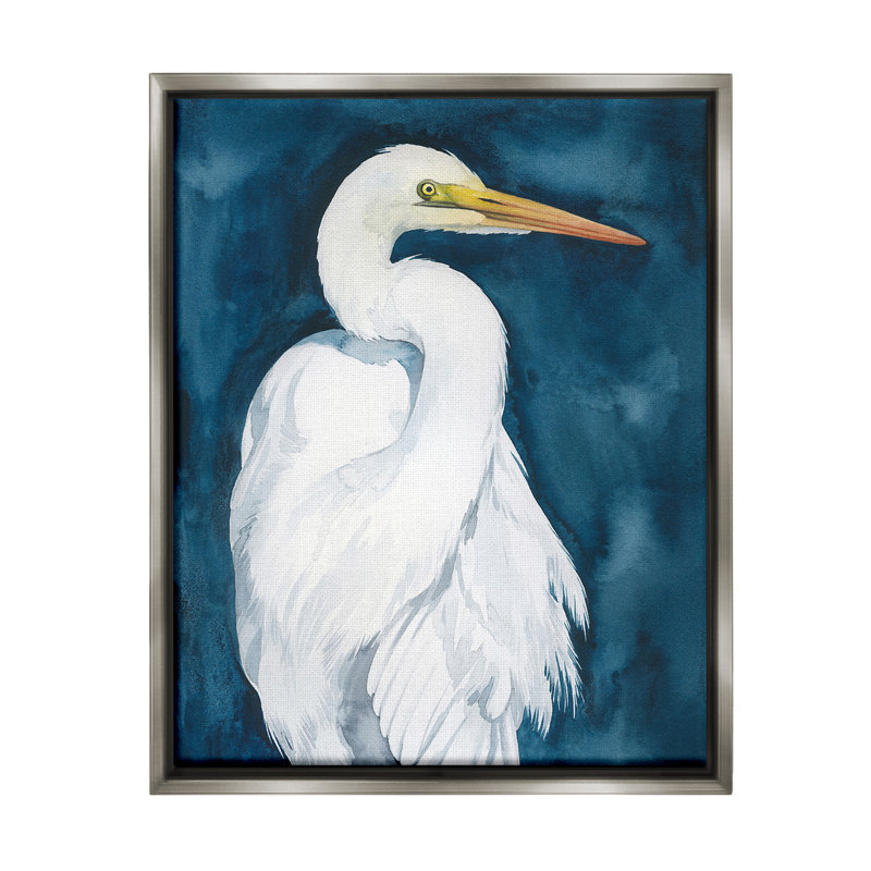 «Sea Bird Portrait» par Grace Popp sur toile, Cadre flottant gris lustré, H 21 po x l 17 po