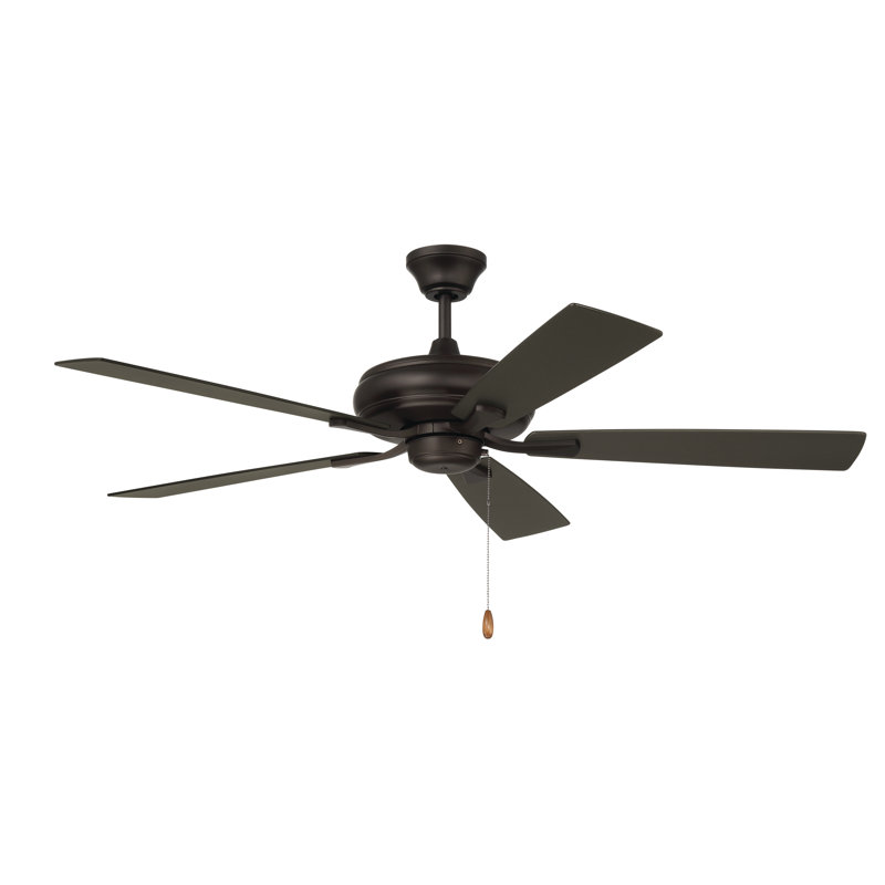 Eos 52" Ceiling Fan with Pull Chain, Espresso Wood, Espresso Wood