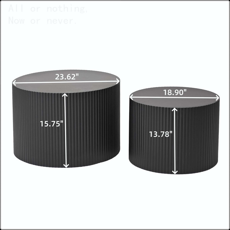 Ensemble de tables basses Wave Stripe, Noir