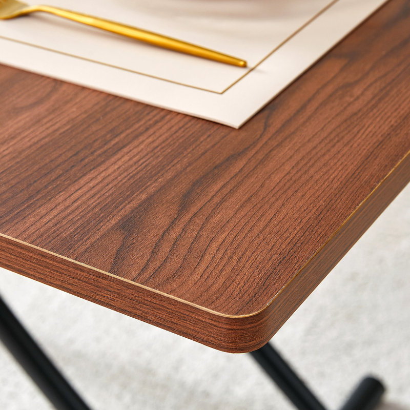 Table élévatrice multifonctionnelle moderne avec pieds en bois aggloméré de 0,8 pouce d'épaisseur et pieds en métal, peut être utilisée comme coiffeuse, table basse, table de salle à manger et table de bureau