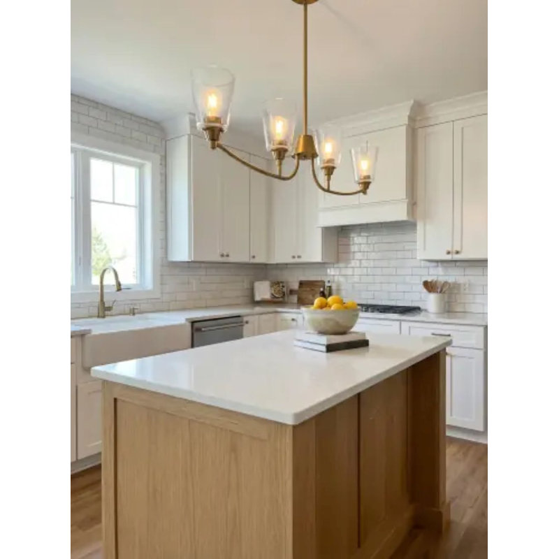 Kaminsky Chandelier, Brass, Clear