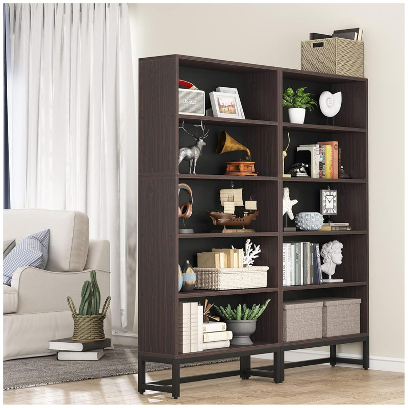 Tribesigns 5-Tier Heavy-Duty Bookshelf | Deep Back Panel & Anti-Tip Kit | 88lbs Per Shelf | Ideal for Living Room, Study, Office Storage & Display