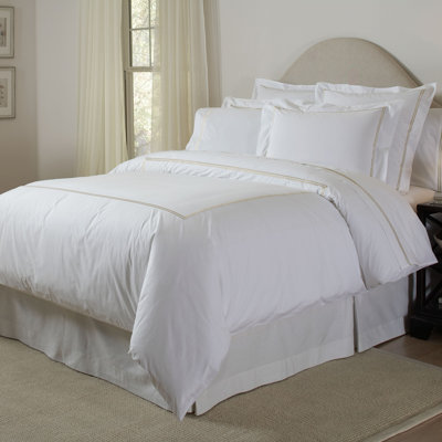 Pointehaven Percale Long Staple Cotton Double Satin Stitch Duvet Set