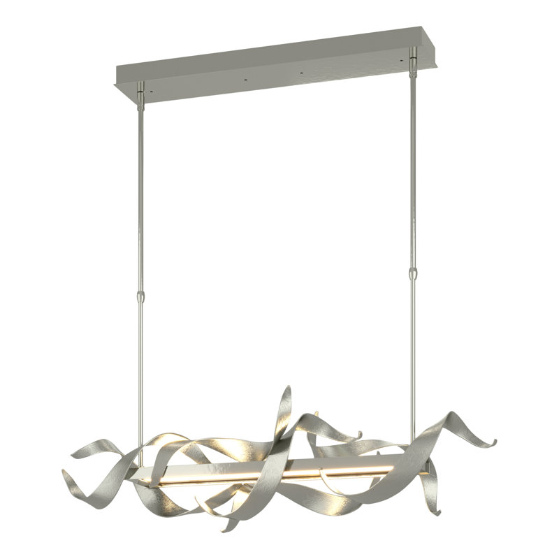 Luminaire suspendu linéaire à DEL Fillet Kitchen Island, Argenté
