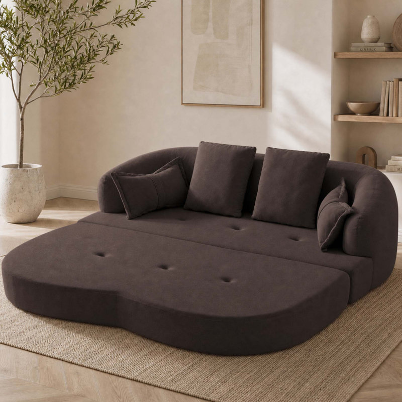 Canapé-lit pliable 2 en 1 avec tissu chenille texturé