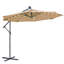 Parasol suspendu 10 pi - Taupe Mât, base antirouille pour patio à 32 lumières à DEL, housse grand teint, ventilation
