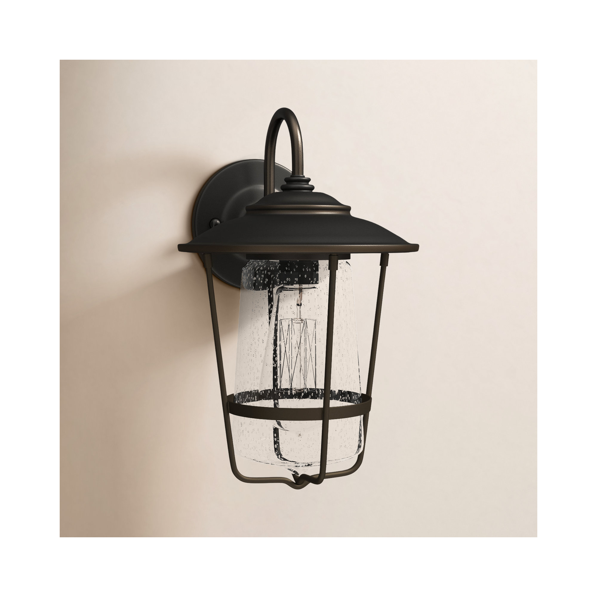 Single Light Empire Outdoor Wall Light, 8.25"W X 13.25"H X 9"D, Bronze