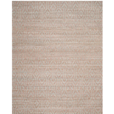 Laumer Hand Woven Jute/Cotton Geometric Rug in Blue/Rust