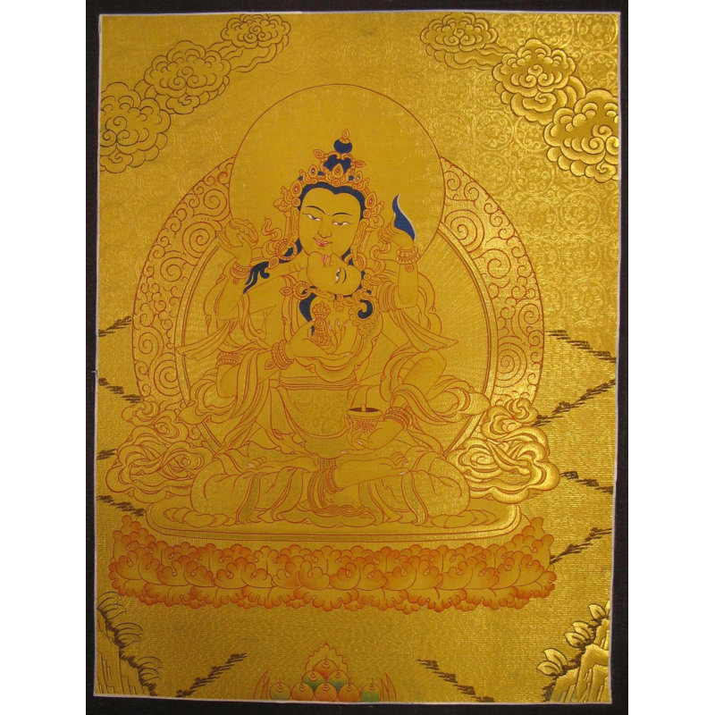 Vajrasattva Shakti Thangka assis (Thangka sans brocart)