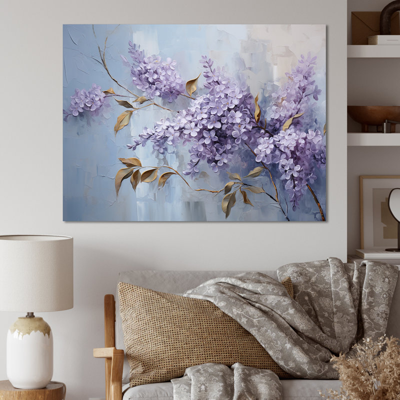 Lilas mauve et mauve en fleurs II - impressions d'art lilas, Toile tendue, 16" H x 32" W