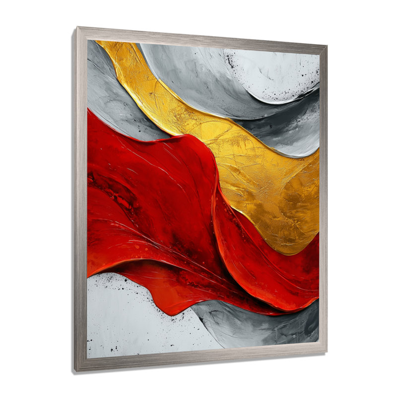 «Tankersley», art mural abstrait sur toile, Argent argent, H 20 po x l 12 po, Picture Framed