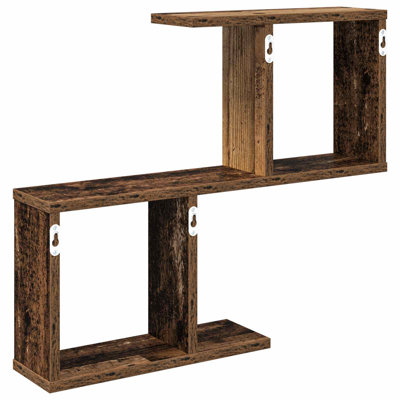  Wall Shelf with Shelf with Storage Engineered Wood Solution Home Indoor