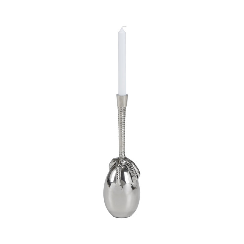 Talon Tabletop Candlestick, Polished Nickel