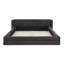 Structure de lit tapissier grand format avec tissu épais, lit plateforme grand format en chenille avec tête de lit et structure solide-1280512679