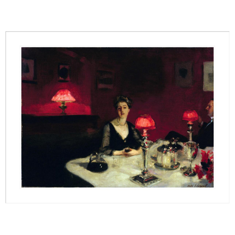 «A Dinner Table at Night» par John Singer Sargent, impression giclée encadrée, H 32,29 po x l 41,5 po