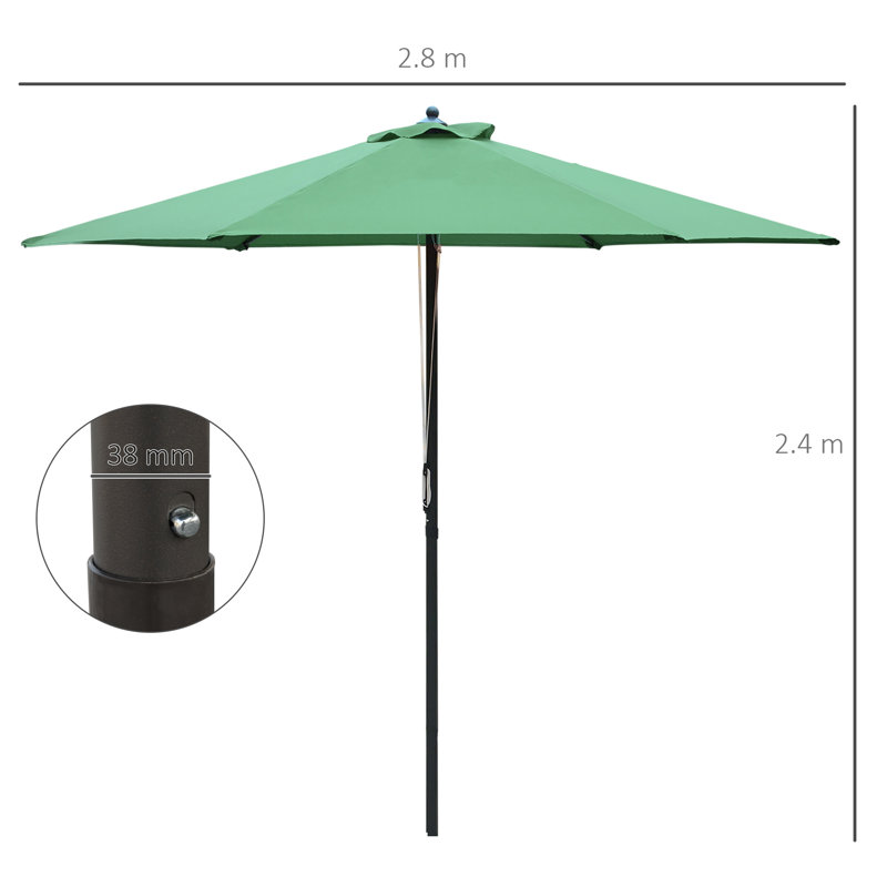 Cambria 280cm Market Parasol, Green