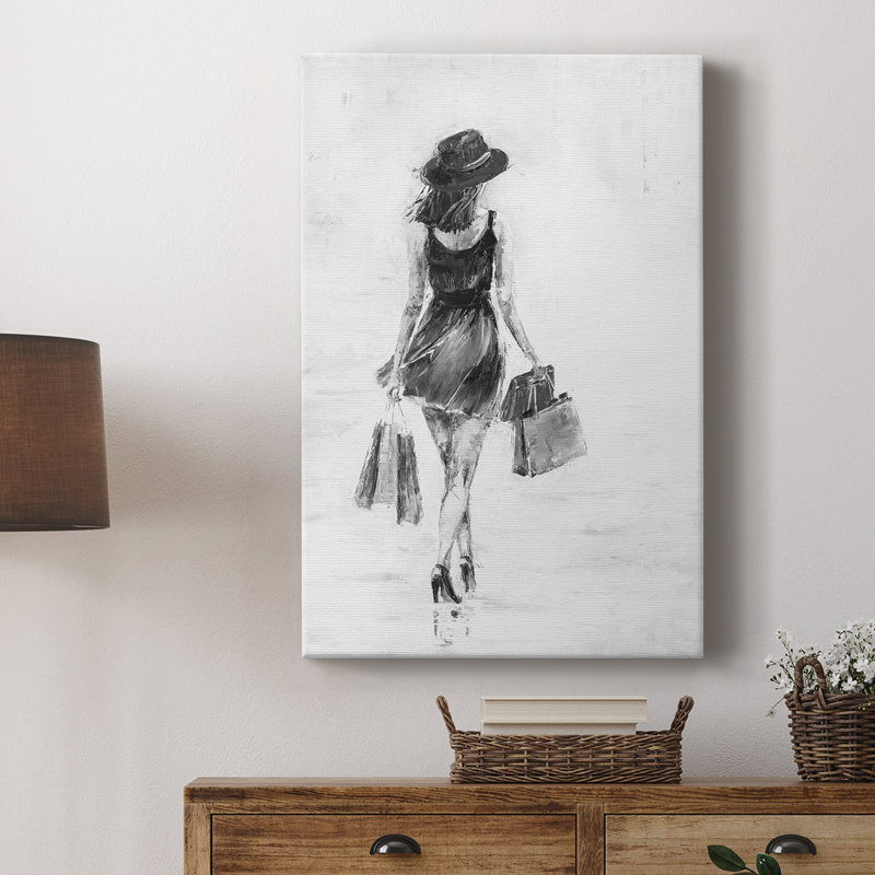 Jour de magasinage I -Galerie enveloppée Cavas, H 18 po x l 12 po