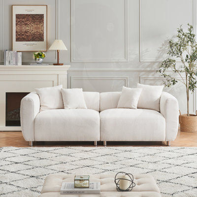 3 Seater Sofa, Frame Couch with 4Pillows