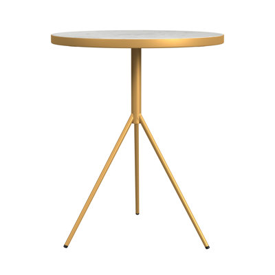 Ebern Designs Marble Top Side Table With Gold Base