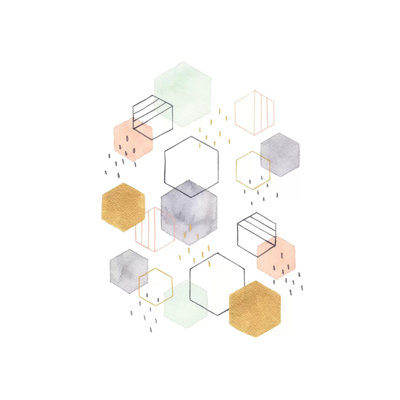 Hex Scatter I by Gabrielle McClure - Wrapped Canvas Gallery-Wrapped Canvas Giclée
