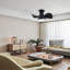 Ventilateur de plafond en ABS avec 3 températures de couleur, lumière et télécommande, moteur à courant continu puissant et à faible bruit pour la cuisine, la salle à manger, la salle à manger, le patio et la salle de bain.