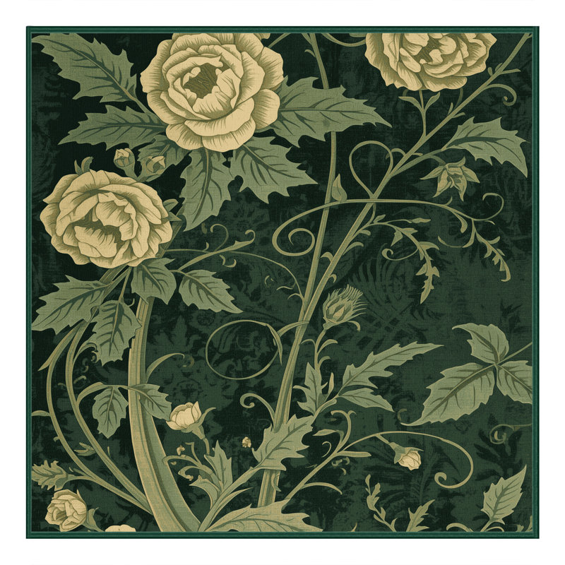 Tapis floral doux et moelleux Eilerman, Carré 7 pi