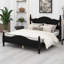Structure de lit plateforme en bois, lit plateforme de style rétro avec support en lattes de bois-696210965