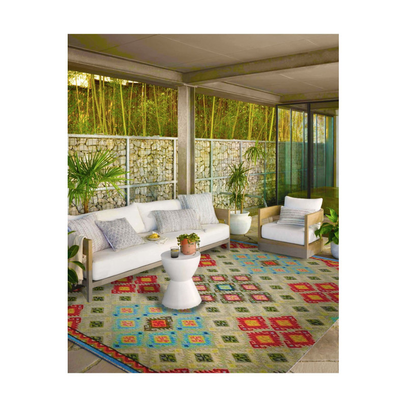 Tapis tissé multicolore à motif de losanges et lavable, Tapis de couloir 3 pi 3 po x 9 pi 10 po