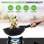 Ensemble de poêles à frire antiadhésives Nuthausf, batterie de cuisine en céramique Blue Diamond 5 pièces avec couvercle, poêle antiadhésive pour plaques de cuisson à gaz, électriques, en céramique et à induction, sans ptfe / pfoa, poignées en bakélite Soft-touch