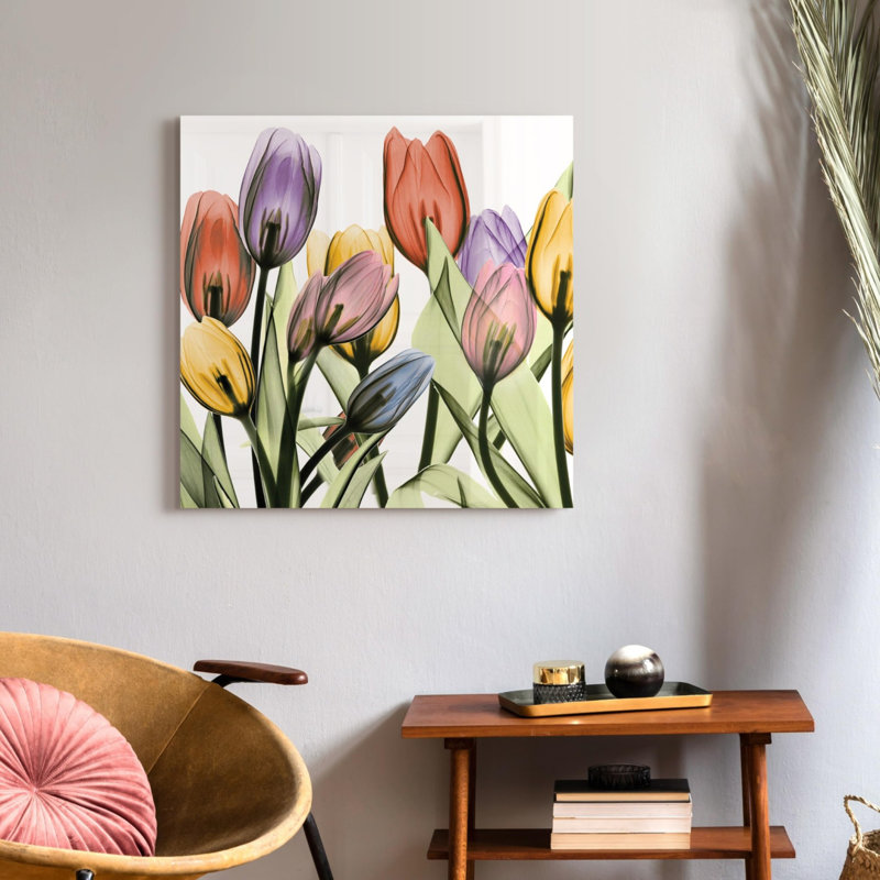 «Tulip Landscape», art mural sur toile sans cadre 16 po x 16 po