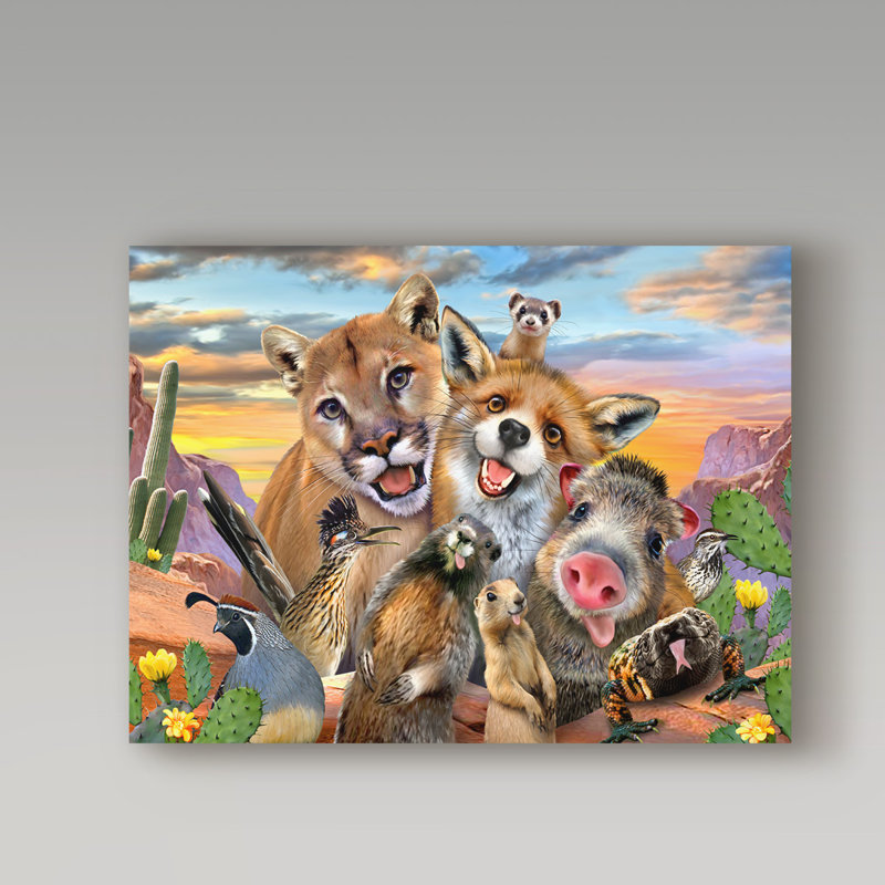 « goofy animaux », reproduction de peinture à l’acrylique sur toile tendue, H 24 po x l 32 po x P 2 po