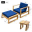 Ensemble de salon d'extérieur moderne 3 pièces en bois d'acacia avec coussins de siège profond, chaise de patio avec repose-pieds et table d'appoint-1036609920
