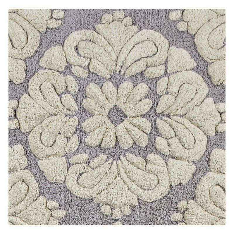 Danitra Premium 100% Cotton 1885 GSM 2-Piece Bath Rug Set, OEKO-TEX® Certified, Non-Slip Spray Latex Backing, Plush Tufted Bath Mat & Contour Rug for Toilet, Shower & Bathtub Areas, Super Absorbent, Machine Washable, Gray