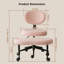 Chaise de bureau ergonomique multi-positions avec pieds croisés pour adultes, méditation pivotante et chaise de bureau avec support pour le dos et base roulante