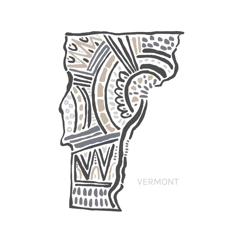 «Vermont» par déclaration Goods - peinture sur toile tendue, H 18 po x l 12 po x 1,5 po