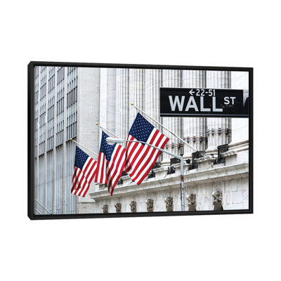 " American Flags & Wall Street Signage, New York Stock Exchange, Financial District, Lower Manhattan, New York City, New York, USA " by Matteo Colombo